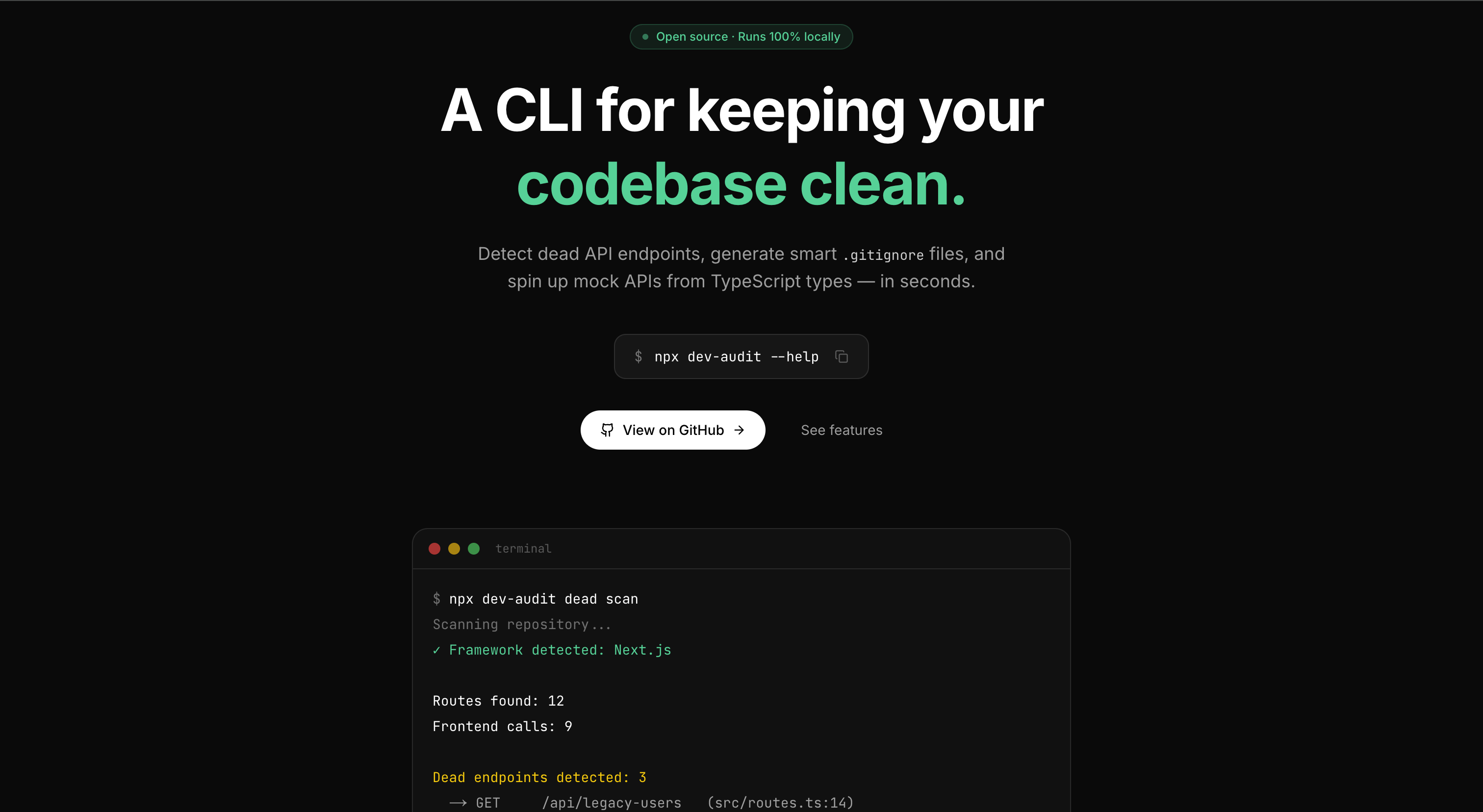 Dev Audit — product screenshot